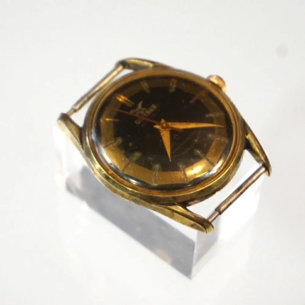 Vintage Gintars 21 Jewels Gold Filled Swiss Watch Metin Yildiz For Parts Repair